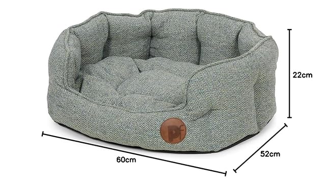 Foto 7 de 7 de Petface Sage Herringbone - Cama Ovalada para Perro con cojín extraíble, Lavable a máquina, tamaño Mediano…
