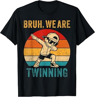 Bruh We are Twinning Kids Boys Funny Twin Day Dabbing Boy T-Shirt