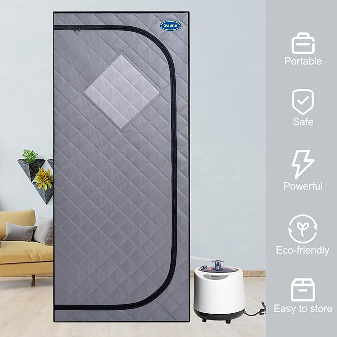 Sauna de Vapor Portátil 1000W con Silla y Control Remoto miniatura 3