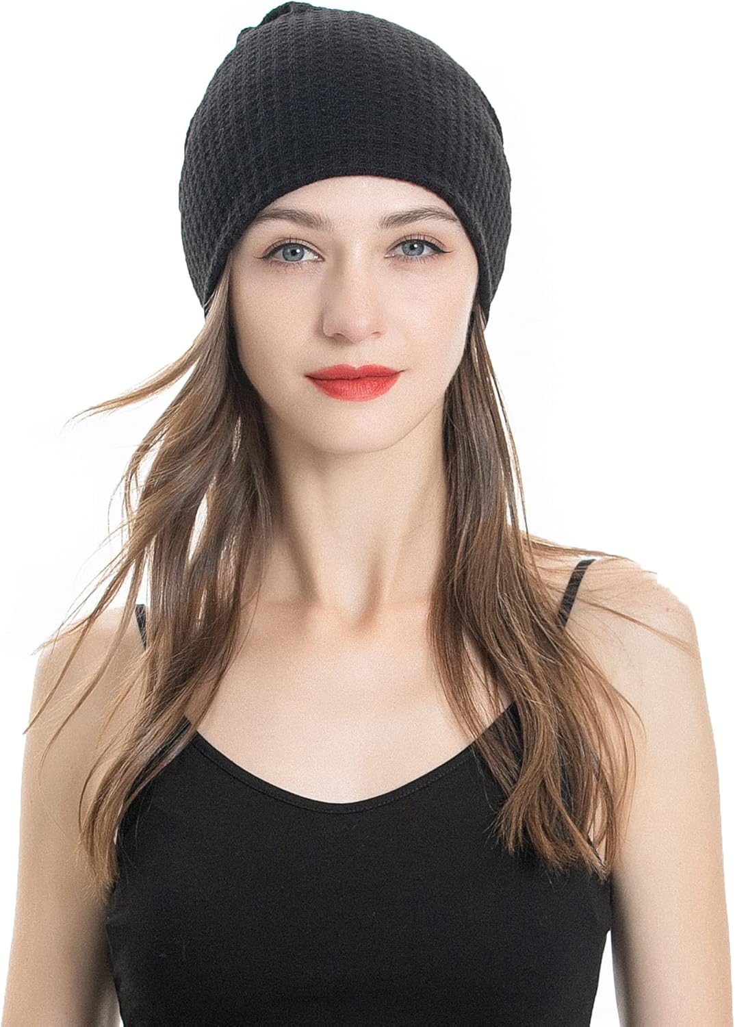 ZLYC Women Fashion Knit Slouchy Beanie Hat Thin Stretch Skull Caps - Image 2