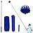 ZZ LAZYCOTTAGE Duster, Microfiber Dusters with 2 Handle Sets, Durable 15-98.1 Inches Long Telescopic Rod, Washable, Feather Dusters for Cleaning Cobweb and Ceilings Fans, 5 Pack (Blue)
