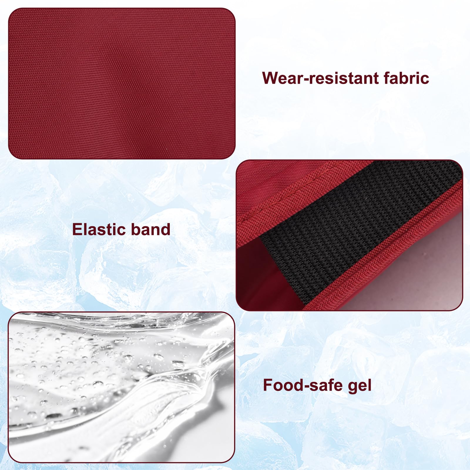 2 Piezas Funda Enfriadora de Botella de Vino, Enfriador de Botellas De Vino Reutilizable con Gel, Funda Enfriadora con Gel Refrigerante Interior, para Vinos, Bebidas (Rojo + Negro)