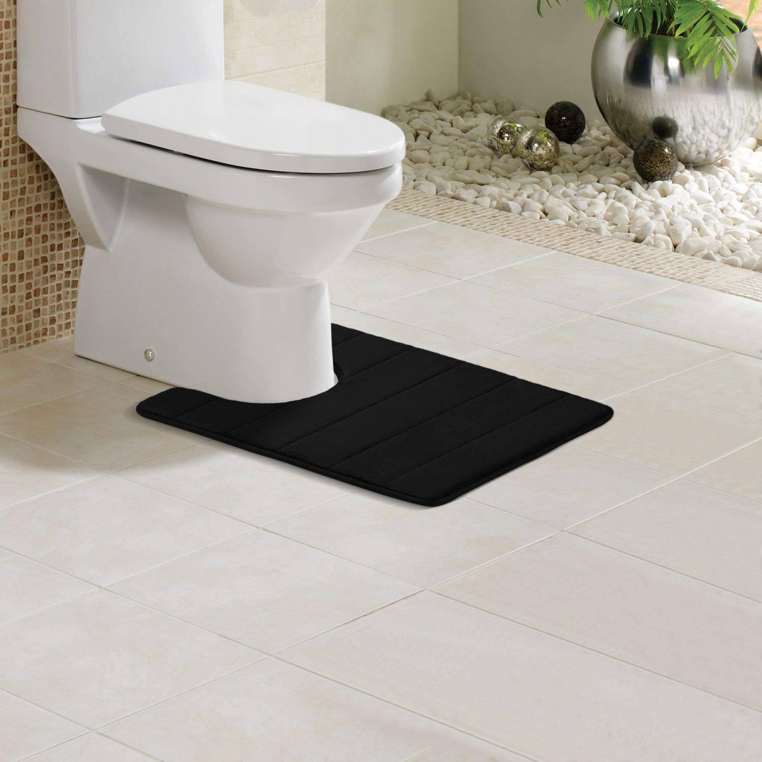 Toilettenmatte Aus Silikon Mit Erhöhtem Rand - Wasserdicht & Rutschfest 60x50 Cm