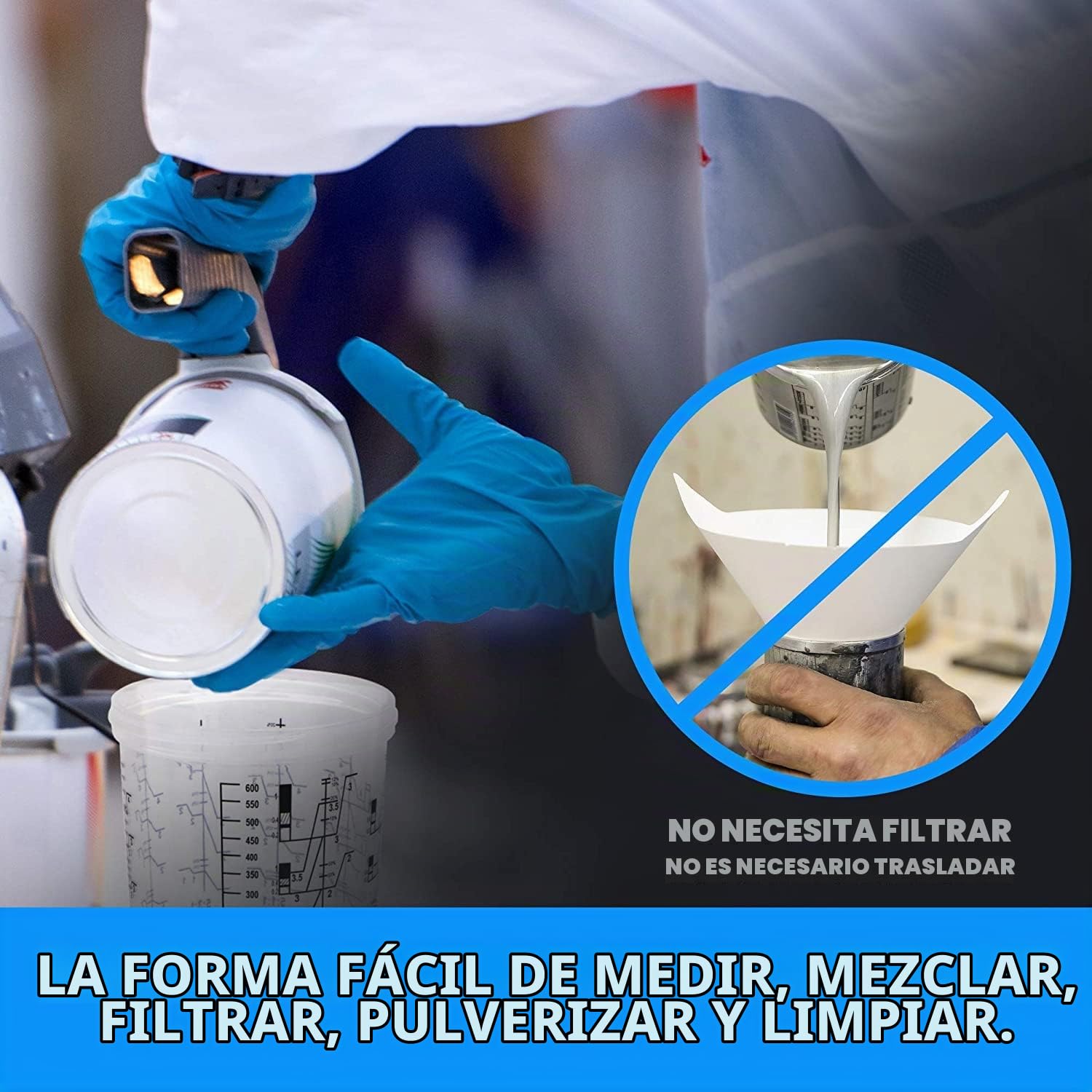 600ML Kit de Taza de Mezcla de Pintura, con 30 Insertos de Taza, 30 Tapas, para Pistola de Pintura Universal