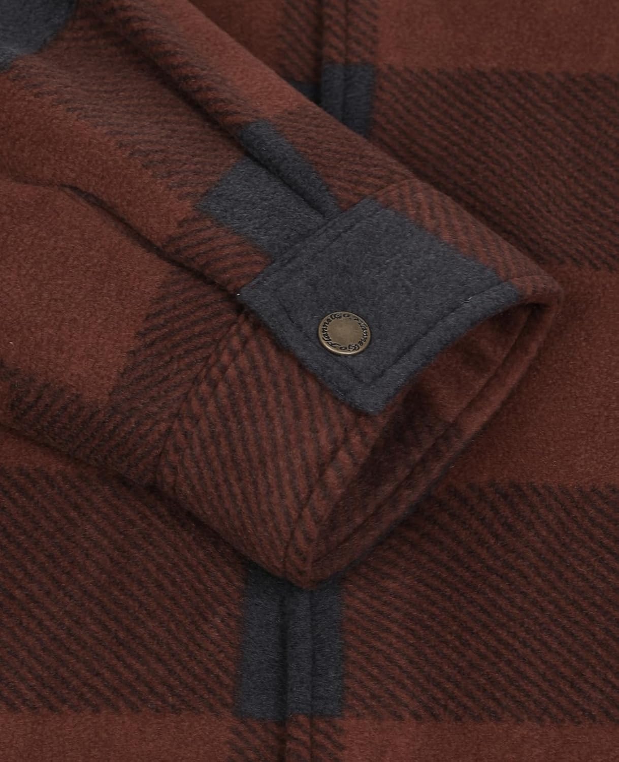 ThCreasa ボーイズ キルト裏地 冬用 フリースジャケット 格子柄 スナップボタンシャケット、暖かいキッズアウター