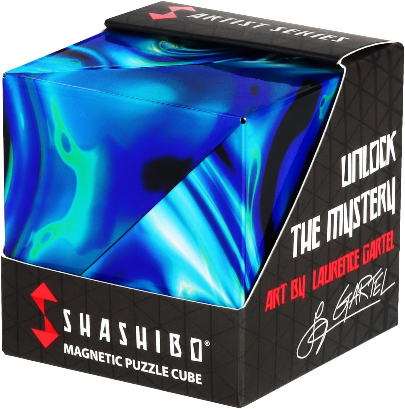 Shashibo Shape Shifting Box – Award-Winning STEM Fidget Toy with Ultra Strong Magnets – Puzzle Cube Transforms Into 100+ Shapes, Perfect Sensory Gift for Kids, Teens, and Adults (Mystic Ocean)