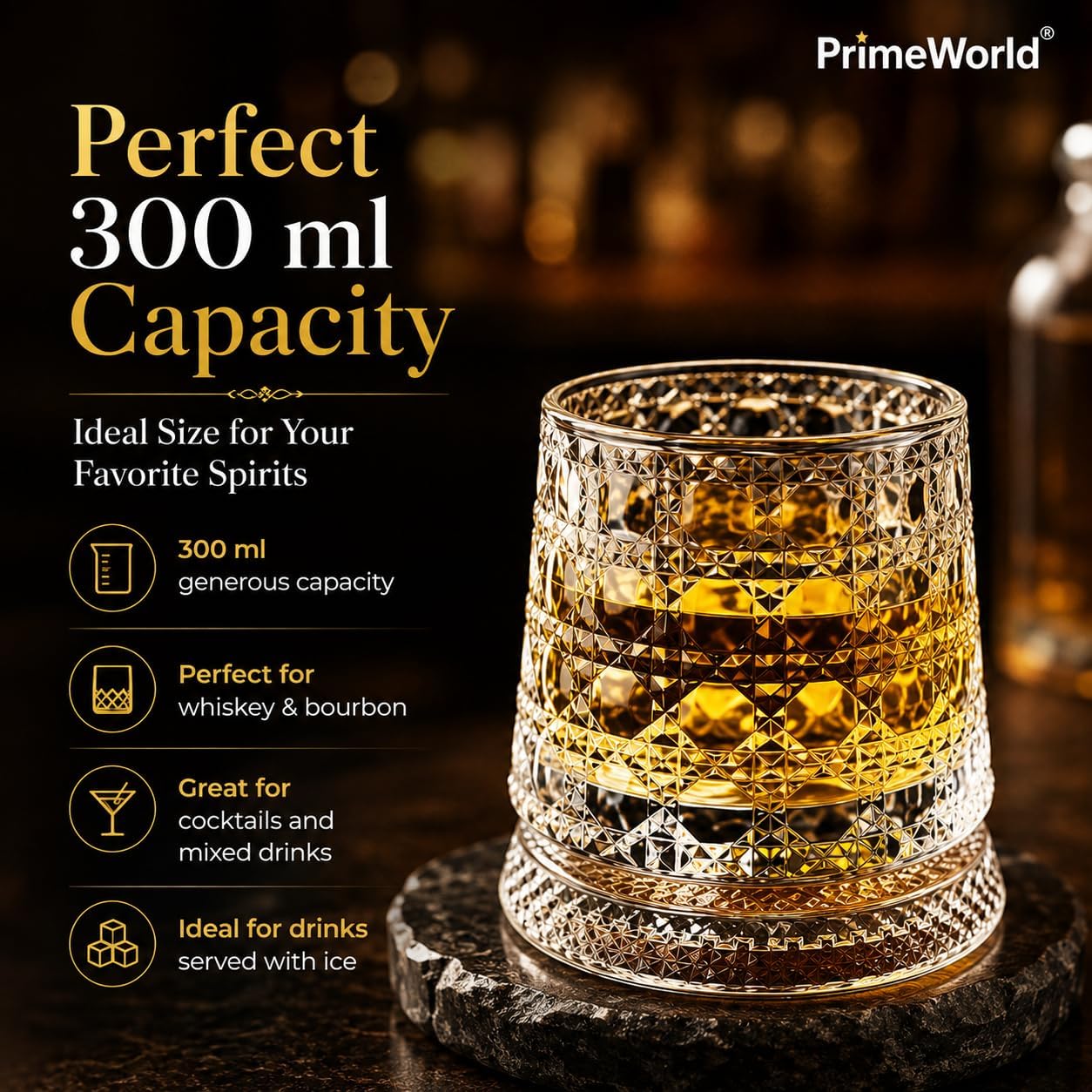 LED Revolving Whiskey Glasses - Rotating Crystal Tumblers -2
