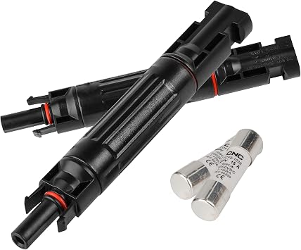 CNC 10A 1000V Solar Fuse Conectors P67 Solar Fuse Holder Inline 2 PCS PV Panel String Fuse Male and Female Connector for Solar Pannel Pack of 2