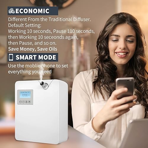 Miniatura 3 de JCLOUD Máquina de aire de aroma inteligente con tecnología de nebulización para el hogar difusor profesional de aceite esencial sin agua de 101fl oz