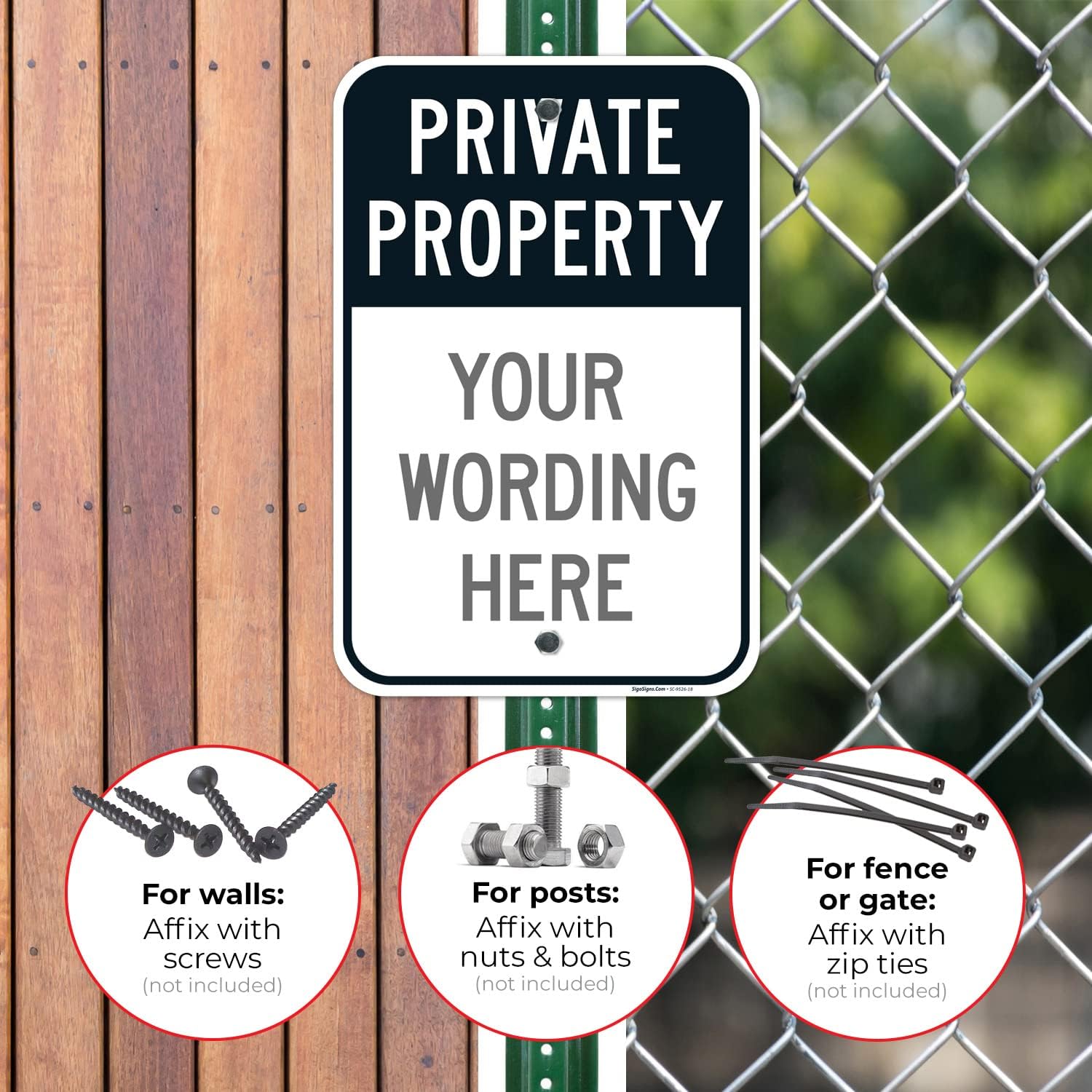 Custom Private Property Sign, Personalize Signs for Business, Home, Driveway Indoor/Outdoor Use Signs, 12x18 Inches, Rust Free .063 Aluminum, Fade Resistant, Made in USA