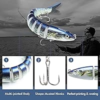 Vista 3 de TRUSCEND Swimmax - Señuelos de pesca realistas para agua salada y agua dulce, para trucha lucioperca, lucio, salmón azul, cebo, pesca de lubina