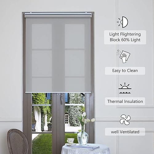 Miniatura 3 de AOSKY Persianas enrollables sin cordones para ventanas que filtran la luz, pantalla solar con 5% de apertura, persianas enrollables
