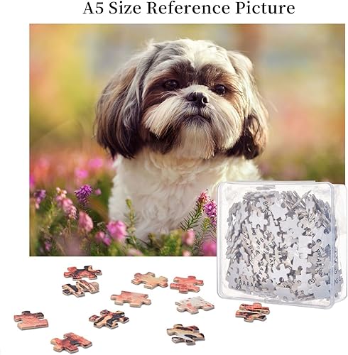 Miniatura 8 de Rompecabezas de madera para adultos, 500 piezas, de madera con diseño de Shih Tzu, arte moderno para pared, arte moderno, decoración del hogar,