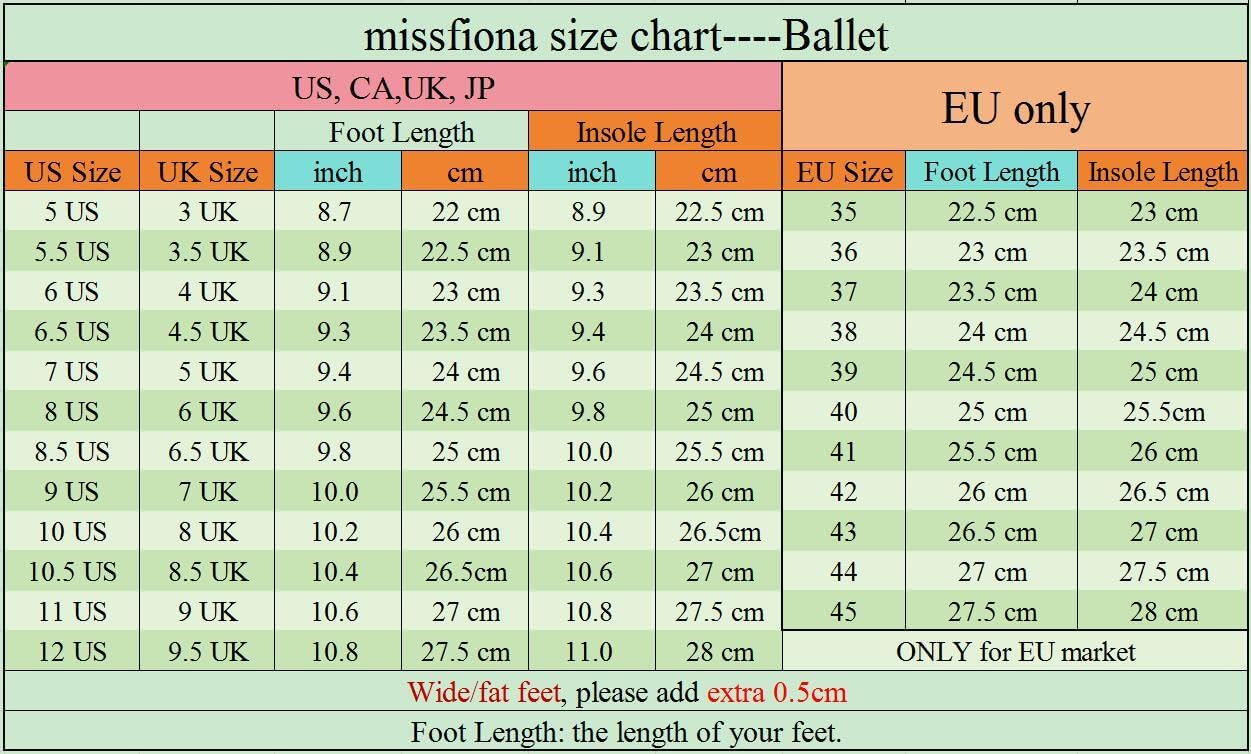 missfiona Chaussures de Danse en Toile pour Femme avec Semelle Fendue Chaussures de Ballet Gym Ballerines