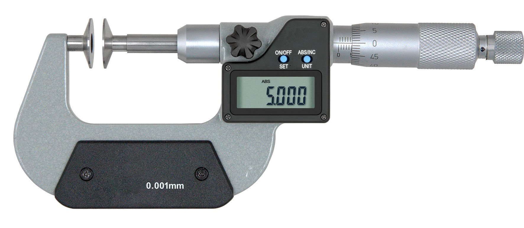CNC QUALITÄT Digital Bügelmessschraube Messbereich 0-25 mm - mit Messflächen Ø 20 mm