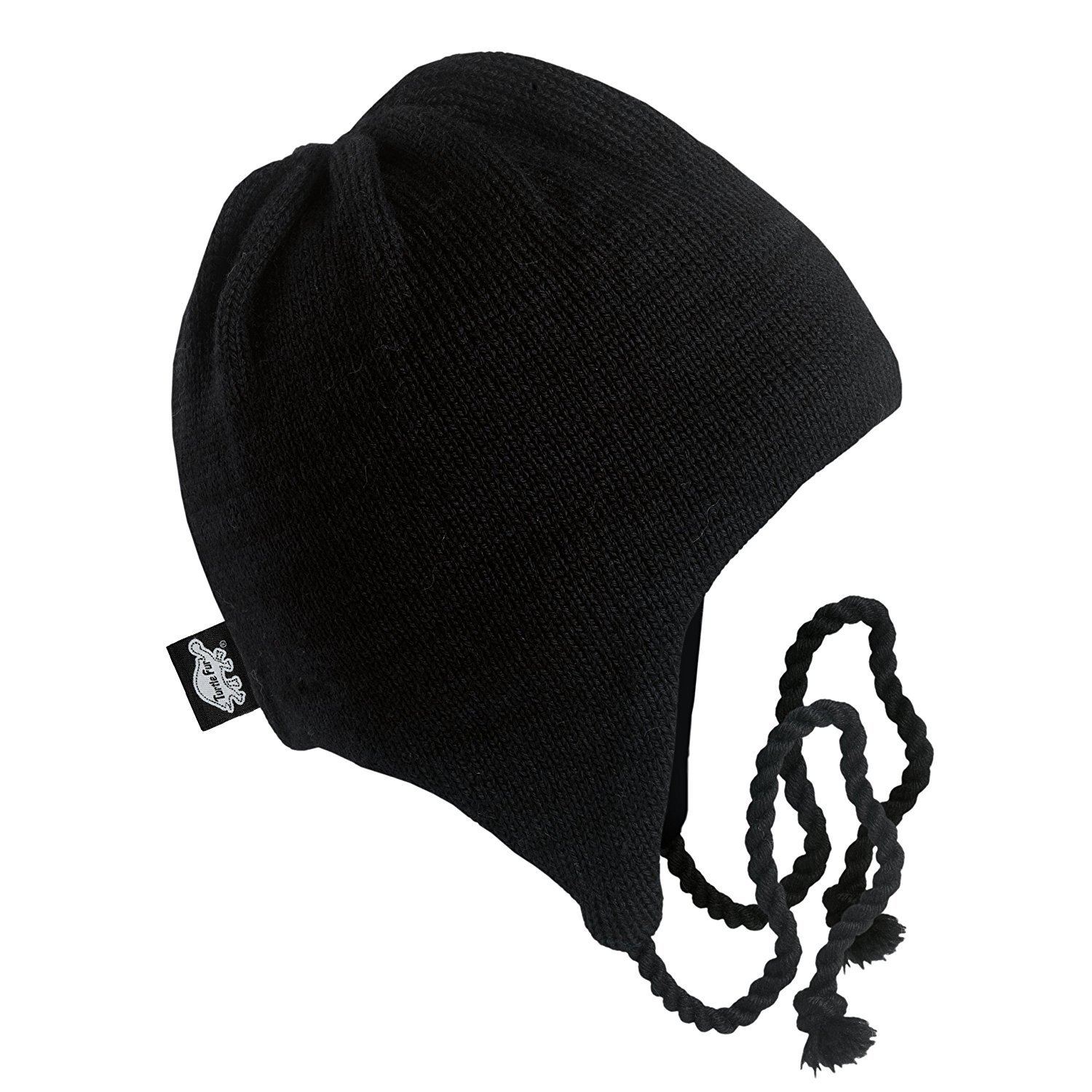 Solid Classic Wool Ski Hat Earflap 