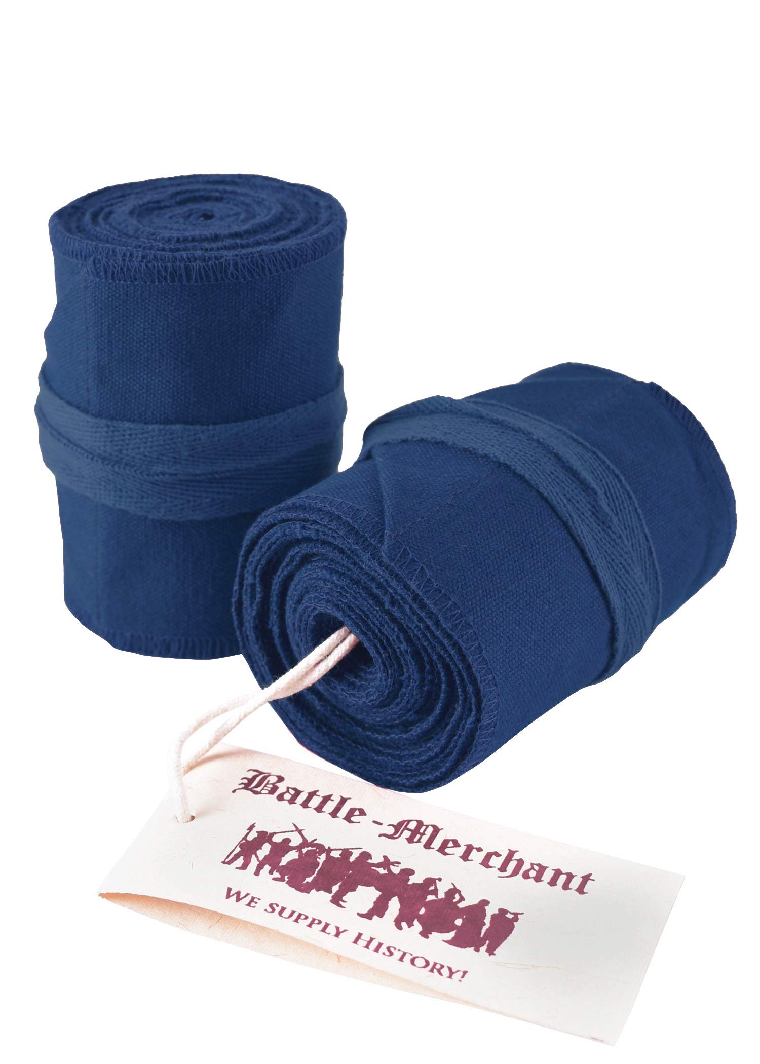 Battle-Merchant Mittelalter Wadenwickel für Damen und Herren, Paar, aus Canvas/Segeltuch für Mittelalterhose, Wikingerhose, Baumwolle, Beinwickel, Wikinger, LARP, Haithabu