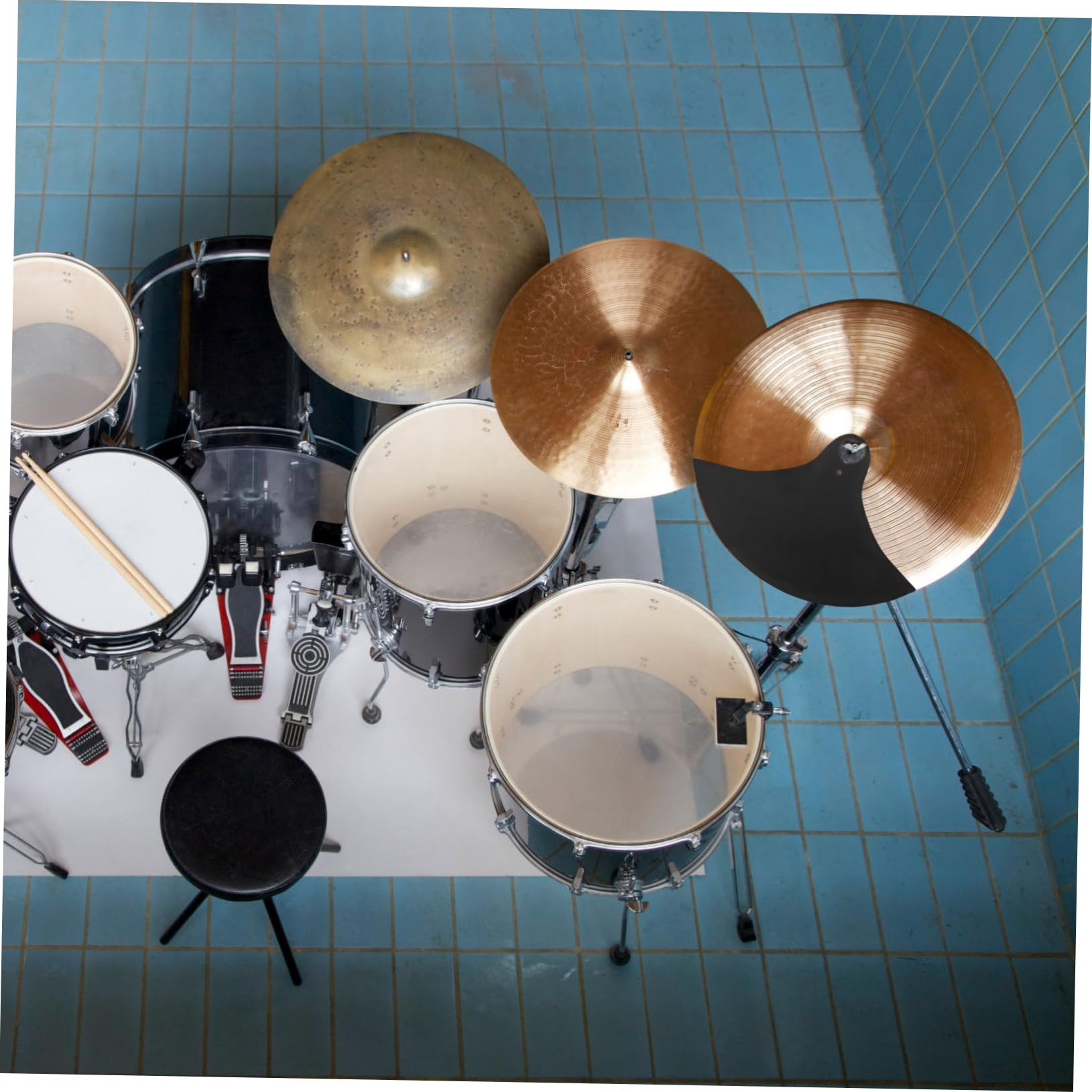 Abaodam Drum Cymbal Mute Pad Set 16.14X10.83In Low Volume Silent Dampener for Practice Home Studio Drum Cymbal Dampening Pads - Image 4