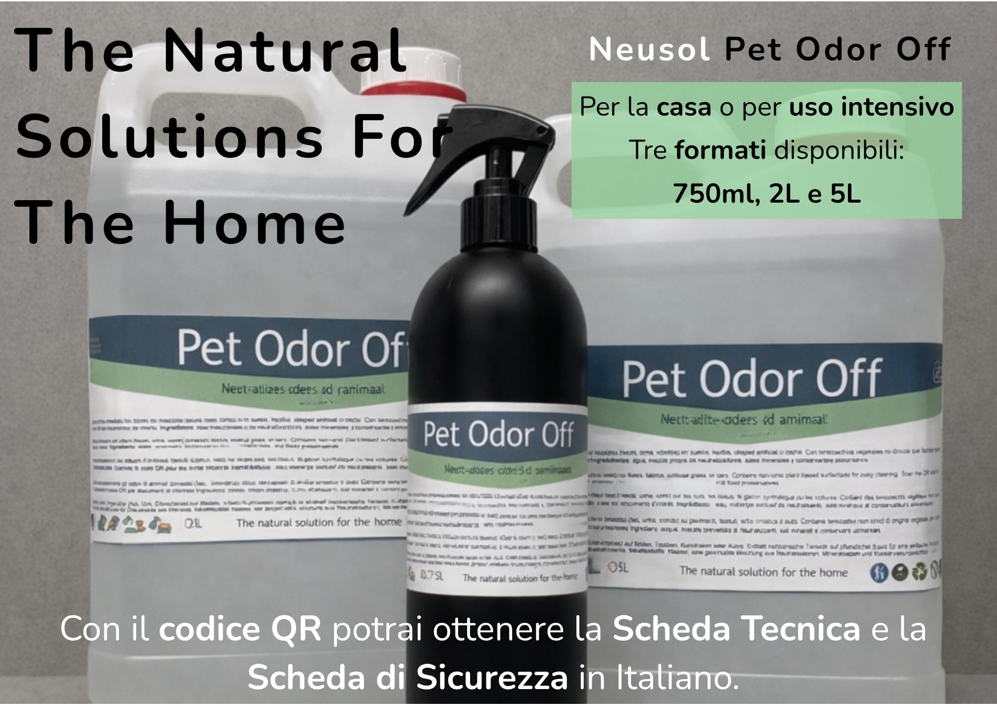 Pet Odor Off – Neutralizzante naturale | Elimina gli odori di animali: urina, vomito, escrementi, ecc. Su pavimenti, pareti, tessuti, prati, ecc. | Formula sicura senza CLP o profumo. 5