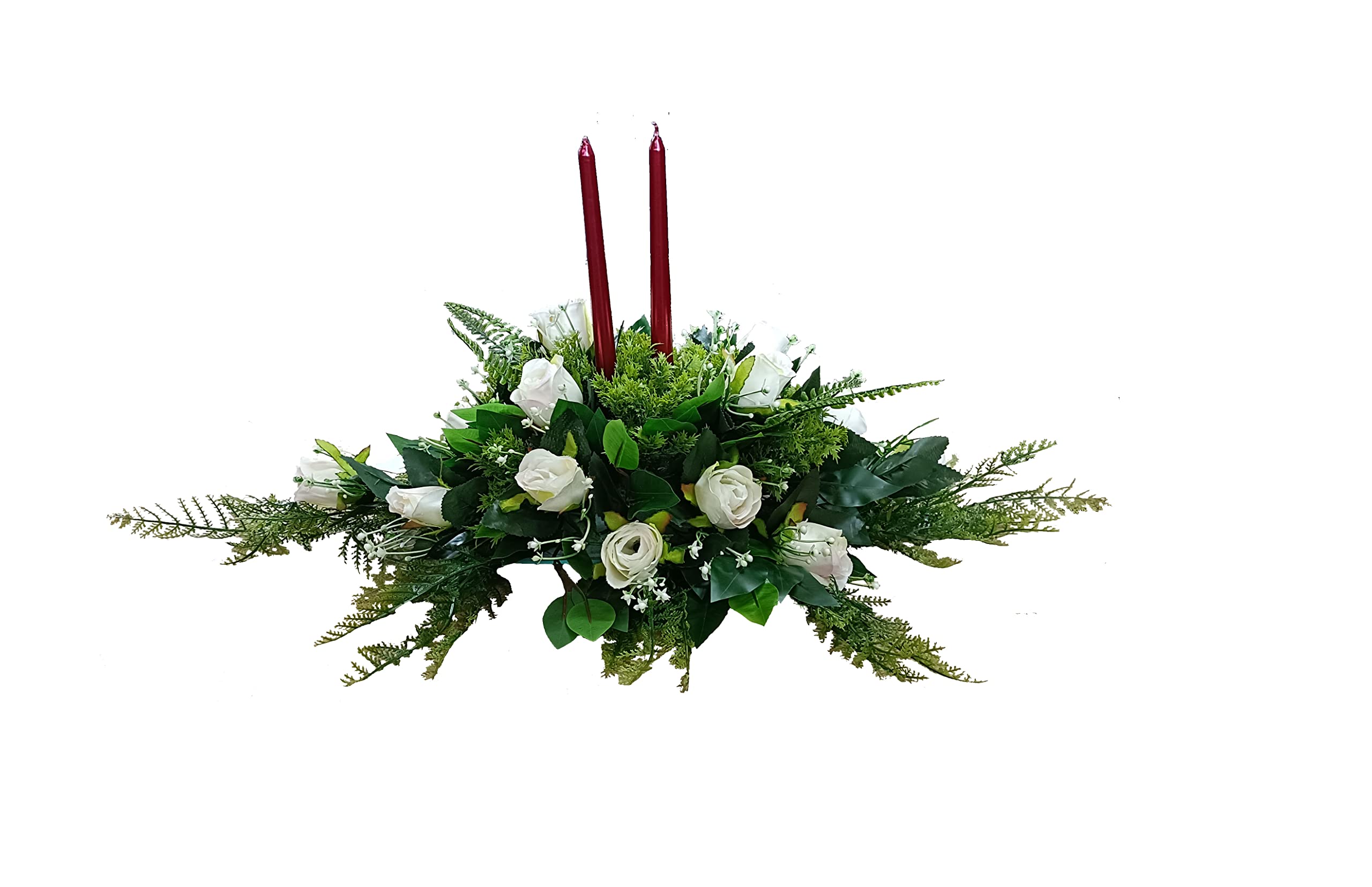 Centre de fleurs pour table majestueux 83 cm de longueur pour réception chic