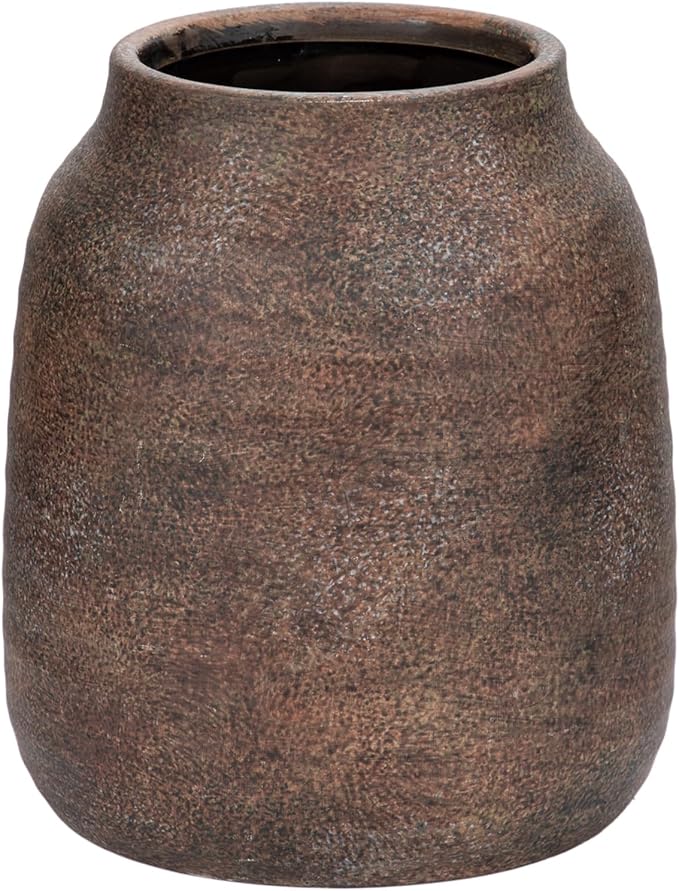 Amazon.com: Briful 7in Large Rustic Brown Ceramic Vase,Vintage ...