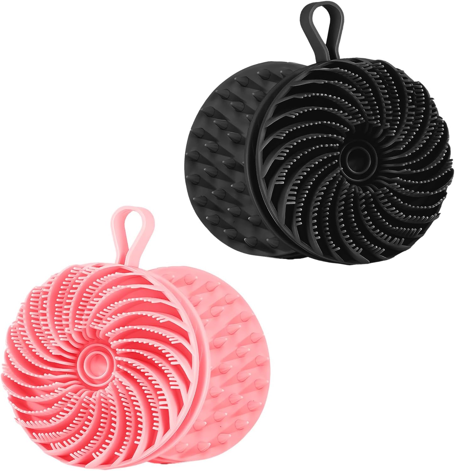 4 Pcs Larger Silicone Body Scrubber&Scalp Massager Hair Growth,Dual Sided Dual-Use,Exfoliating Body Scrubber,Wet&Dry Brush for Hair Massager Scalp,Silicone Shower Scrubber (Mult Colors)