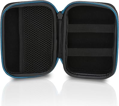 Wicked Chili Hard Case for External Hard Drive and SSD Anti-Shock 2.5 Inch Max. 12.7 x 8.2 x 4 cm with Compartment for Cable SSD Case Compatible with WD Passport Elements Toshiba Canvio Intenso TV USB Stick Case with Accessory Compartment