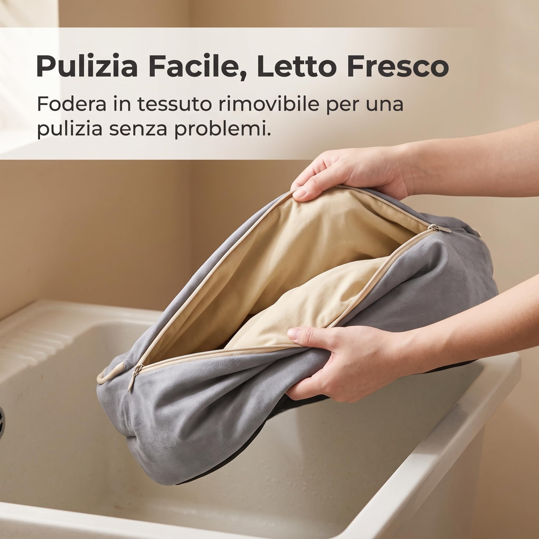Cuccia cane interno, lettino per cani con bordi rialzati, cuscino cane in PU pelle, cuccia per gatti confortevole, style to 1, size to 1