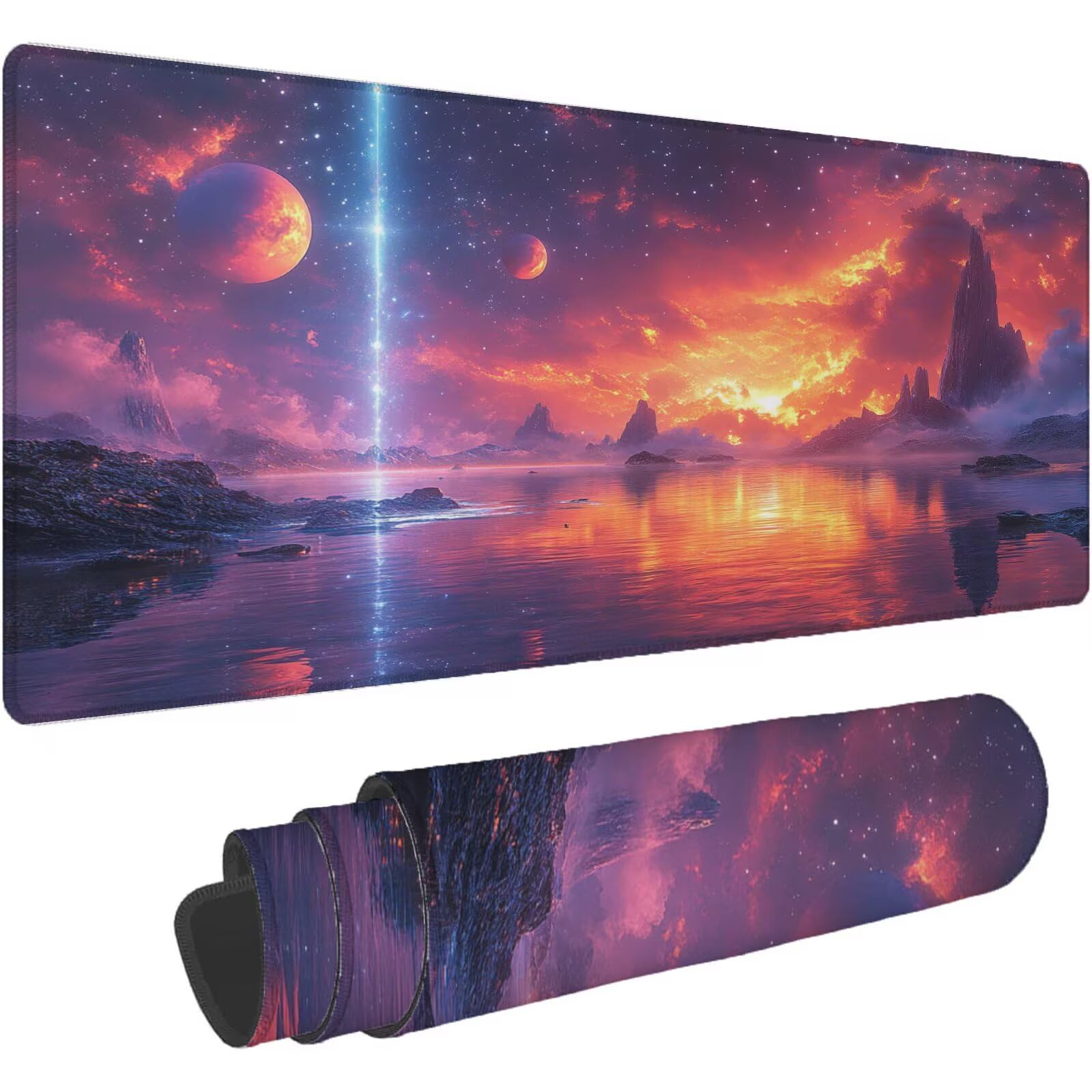 Podkładka pod mysz w kolorze pomarańczowym XXL 1600 x 800 mm mata biurkowa spalona pomarańczowa podkładka pod mysz jednoczęściowa antypoślizgowa gumowa podstawa krawędzie mata komputerowa zszywa mysz