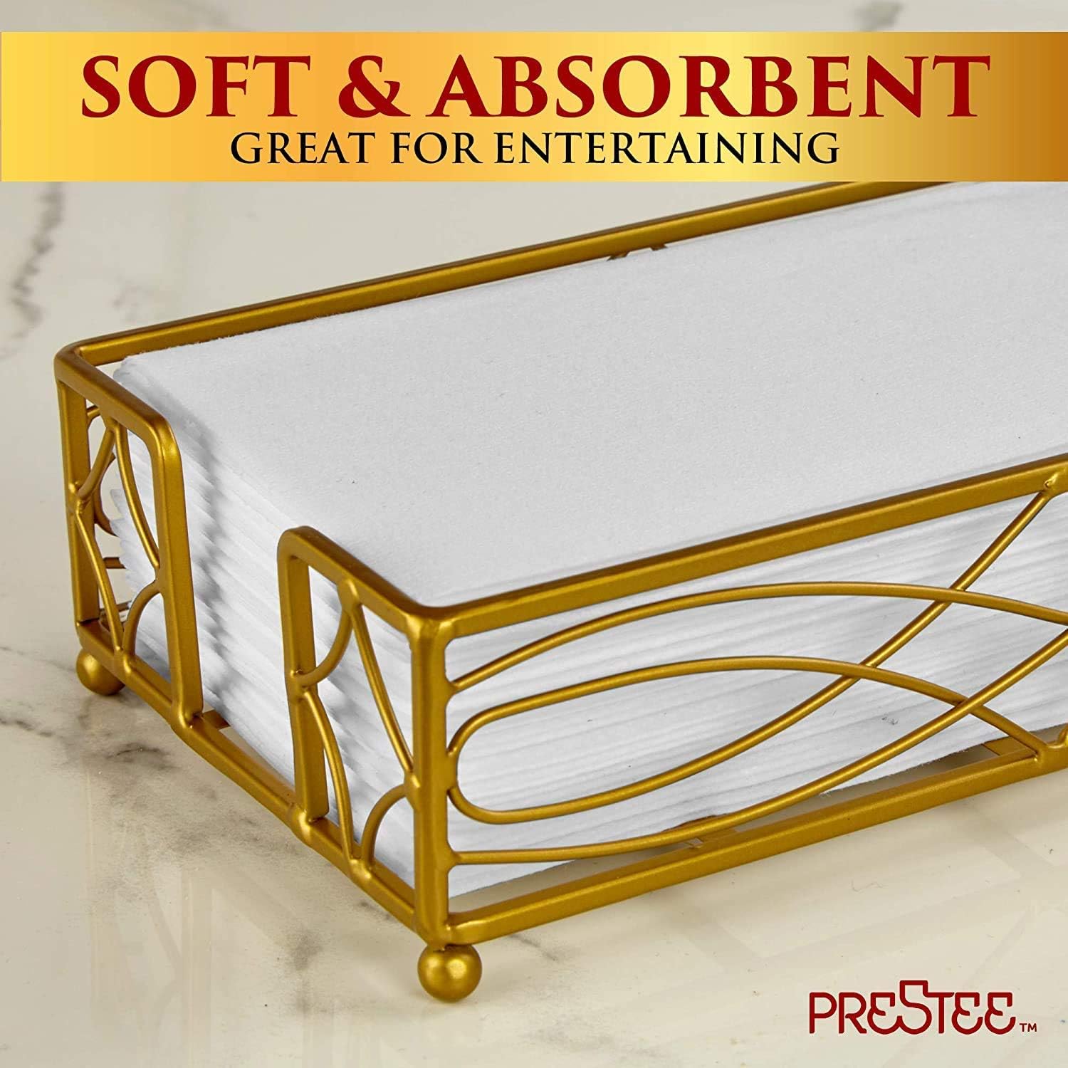 50 Linen Feel Disposable Bathroom Napkins - White | Disposable Guest Towels | Wedding Napkins | Paper Napkins | Disposable Paper Hand Towels for Guest Bathroom, Parties, Weddings, Dinners Or Events : Health & Household