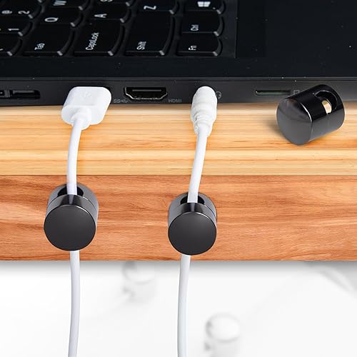 Miniatura 137 de 3 juegos de soportes de cargador para cables, soportes de anclaje de cable ajustables plateados, clips de cable de metal adhesivos, organizadores de