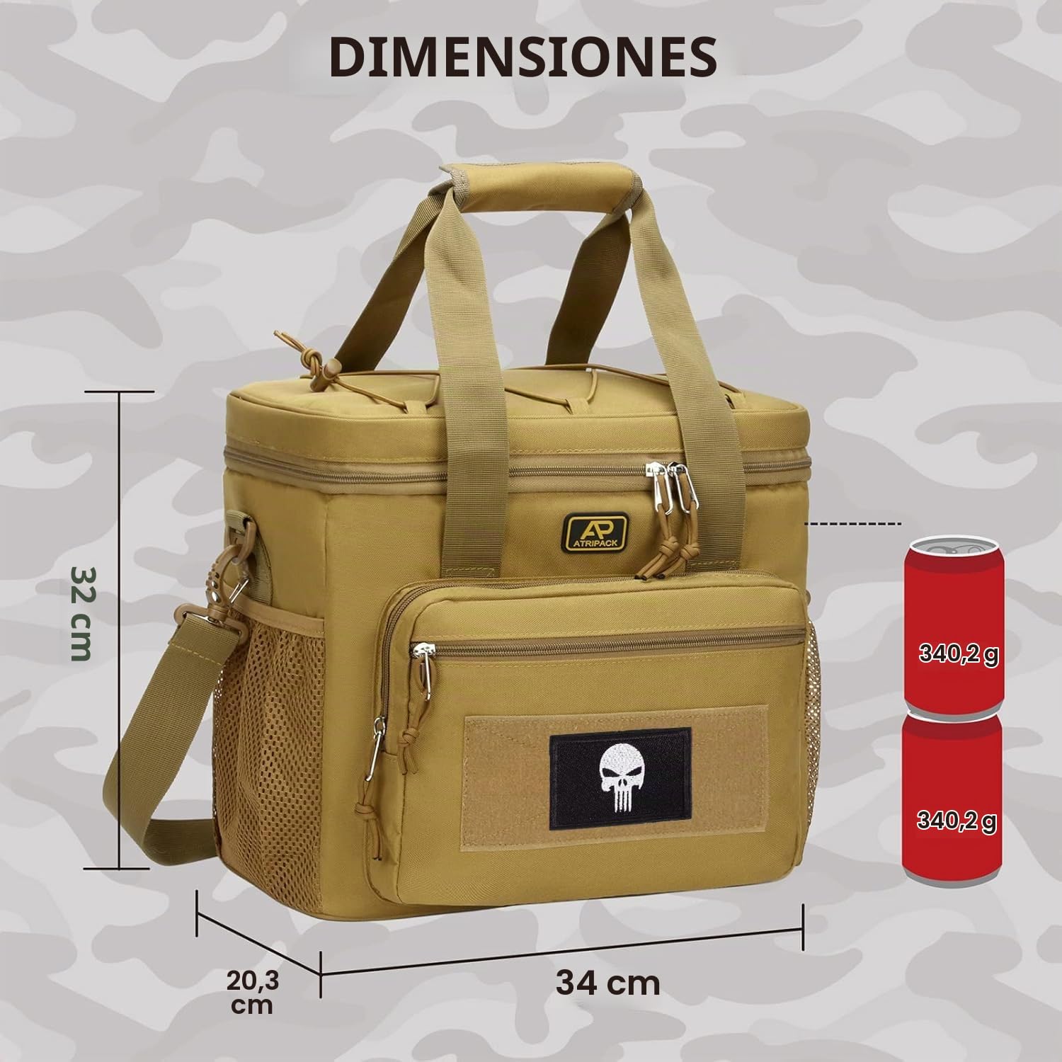 Fiambrera para Hombre, Bolsa Táctica 22L Almuerzo para El Trabajo