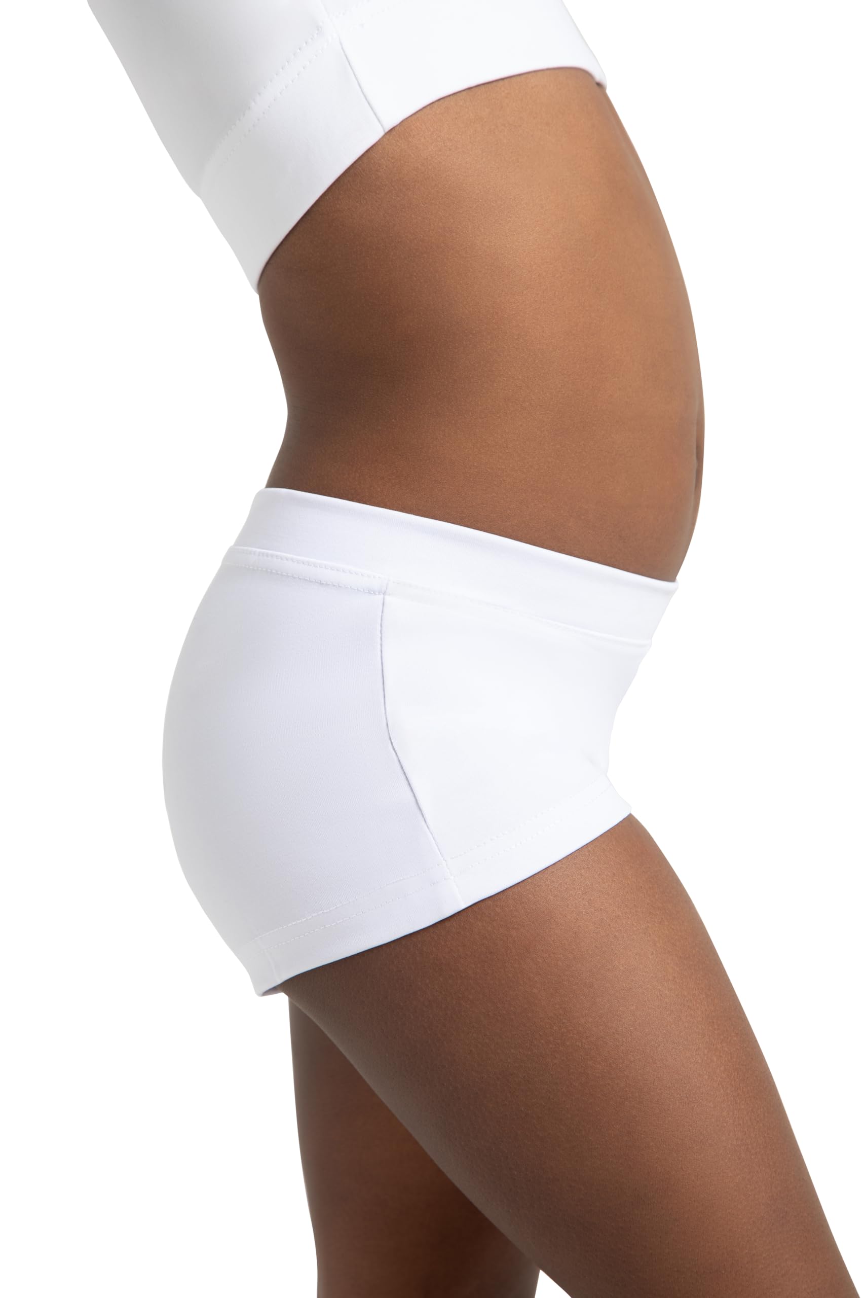 Capezio Damen Team Basic Boy Cut Low Rise Yoga Shorts, Weiß, M EU
