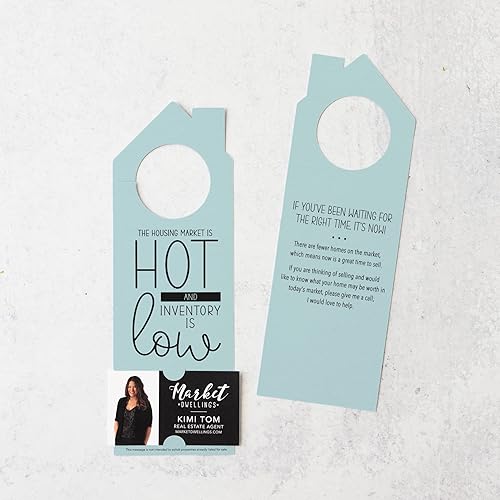 Miniatura 8 de "The Housing Market is HOT and Inventory is LOW" | Double Sided Real Estate Door Hanger | 23-DH002