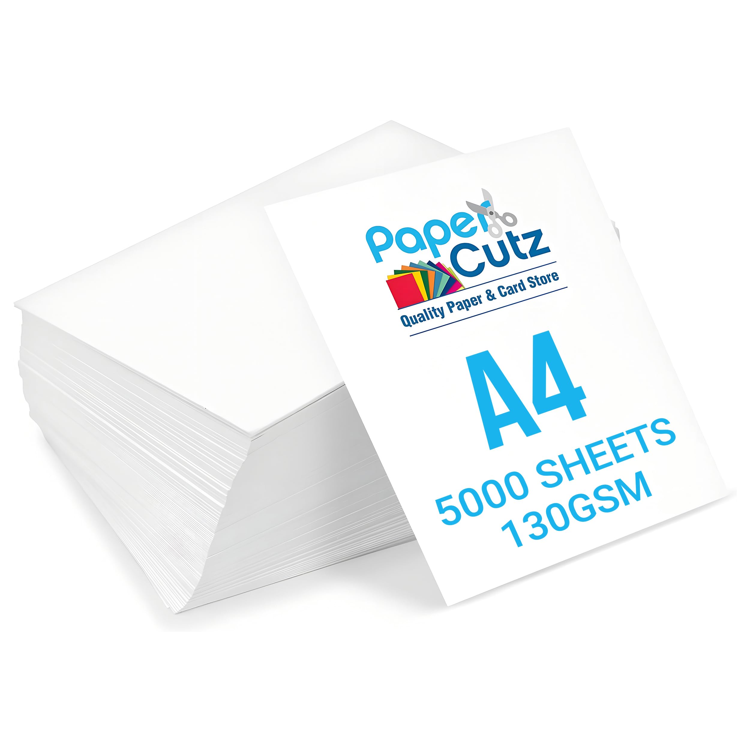 Papercutz A4 White Paper Sheets (130 GSM) (5000 Sheets) Smooth Double-Sided Matt Finish Printing Paper, Home & Craft Projects, Durable, Suitable with All Inkjet and Laser Printers