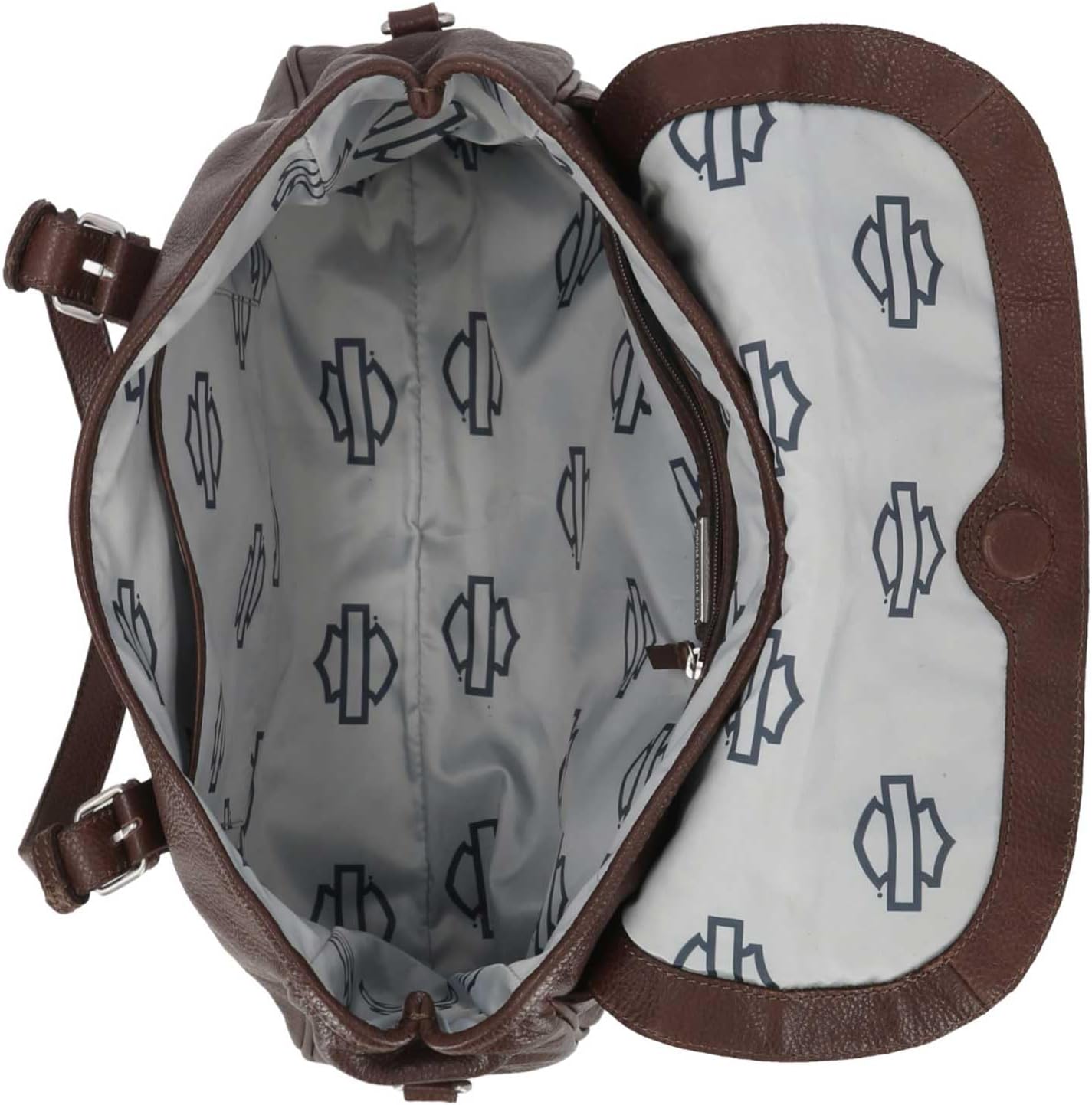 Harley-Davidson Women's Traditional Bar & Shield Logo Leather Tote Bag, Brown