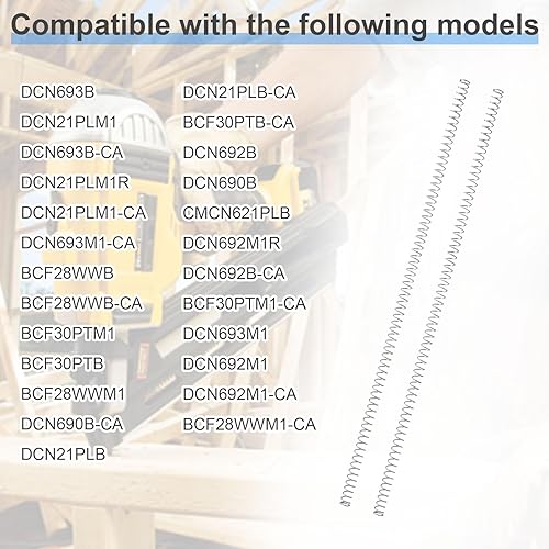 Miniatura 3 de Paquete de 2 muelles de clavadora N233943 para clavadora Dewalt DCN692, DCN690 Kit de repuesto DCN21PLB DCN21PLM1 DCN693B DCN690B BCF30PTB DCN692M1