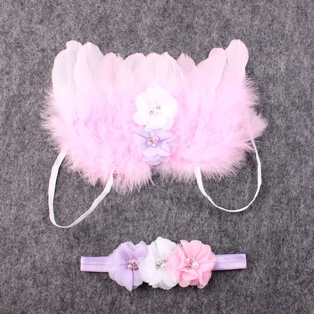 Uposao Newborn Baby Photography Props Baby Cute Angel Feather Wings Headband Photography Costume Photo Props for Baby Girl Boy Toddler - Image 4
