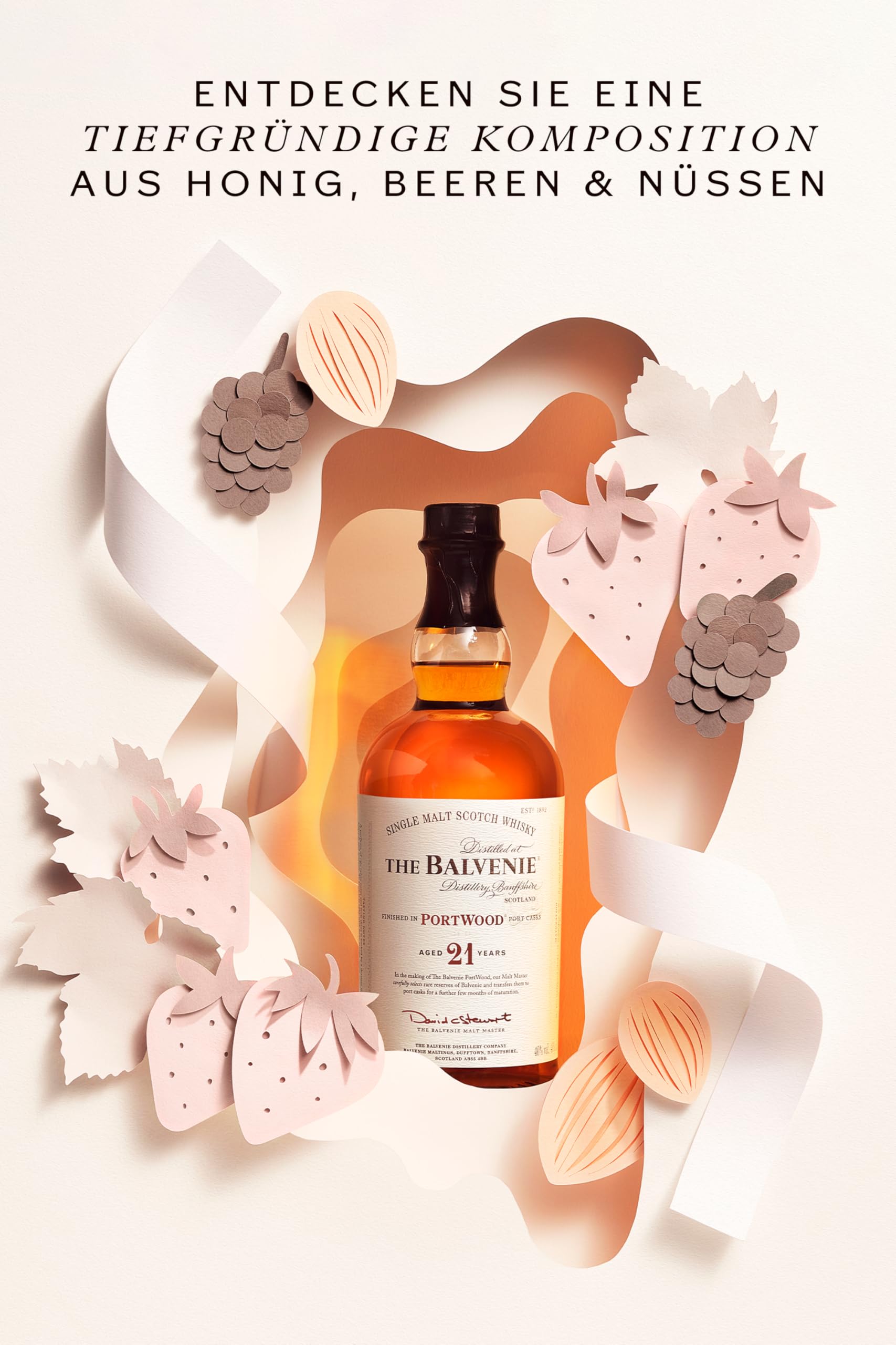 The Balvenie Portwood Single Malt Scotch Whisky 21 Jahre mit Geschenkverpackung, 70cl