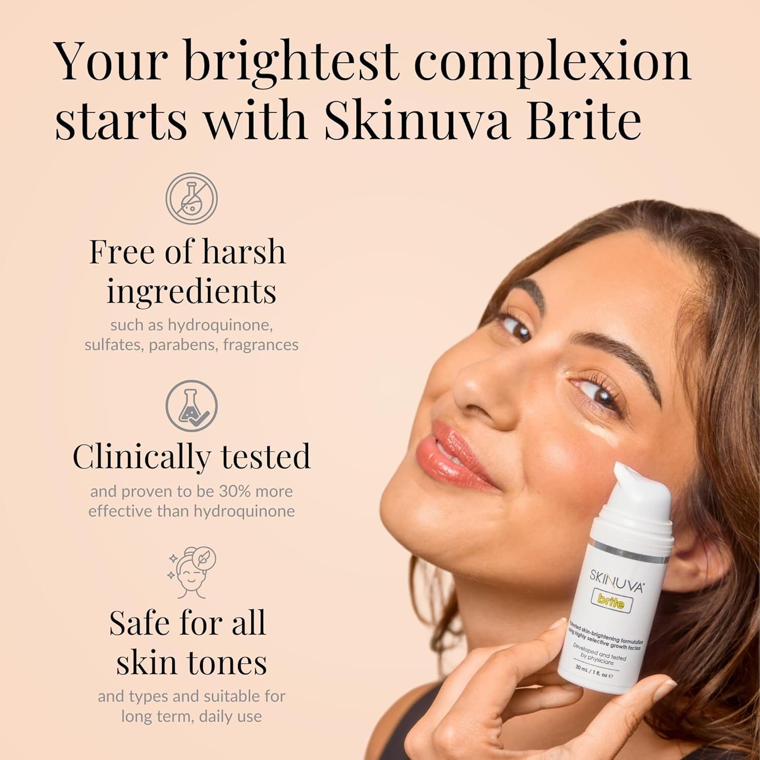Skinuva® Brite Dark Spot Treatment – Tone-Enhancing Cream Formulated with Growth Factors, Vitamin C, and Niacinamide For All Skin Types - Image 2