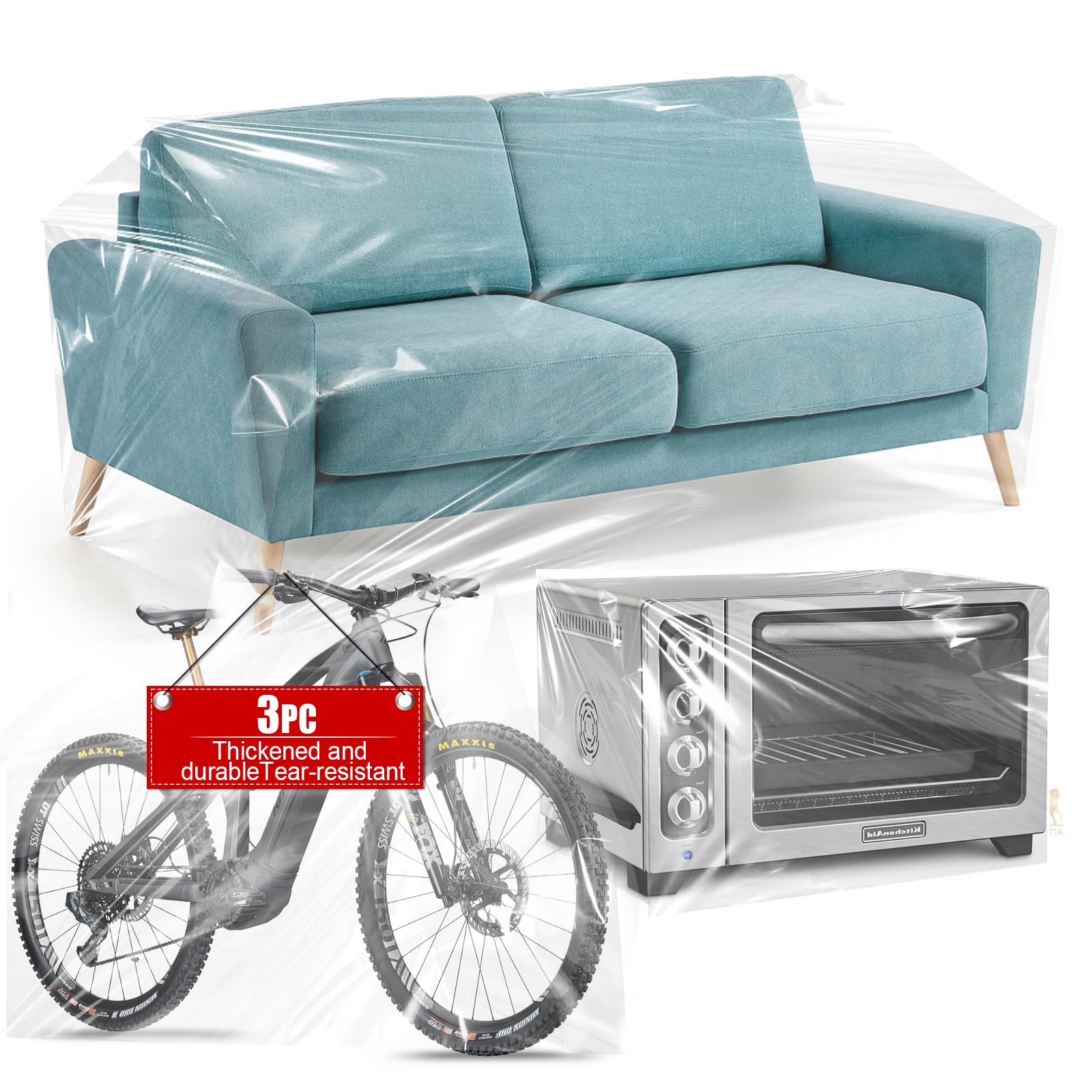 Bolsas de plástico de 100 x 150 cm para mudanzas seguras y almacenamiento de muebles sin humedad ni polvo