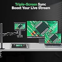 Vista 7 de Microscopio digital de enfoque automático 4K, microscopio de soldadura HDMI de 10 pulgadas con estación de manos de ayuda y brazo flexible