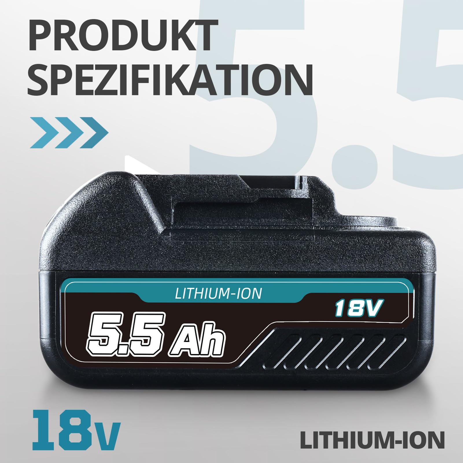 1 pieza de repuesto para Makita BL1850B de 18 V y 5,5 Ah y repuesto para Makita 3 A cargador DC18RC con batería de herramientas LED