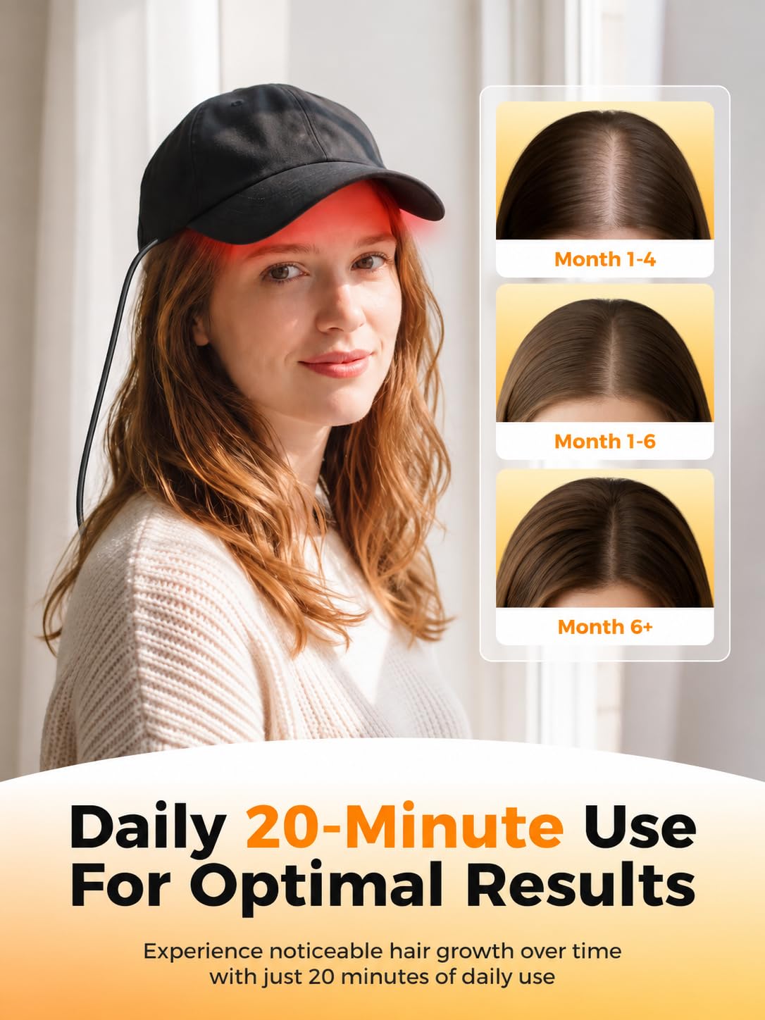 Laser Hair Growth Cap, FDA Cleared Hair Growth Device with Red Light Therapy for Hair Growth, Works for All Hair Types and Adjustable for Women and Men, Red Light Therapy Stimulates Hair