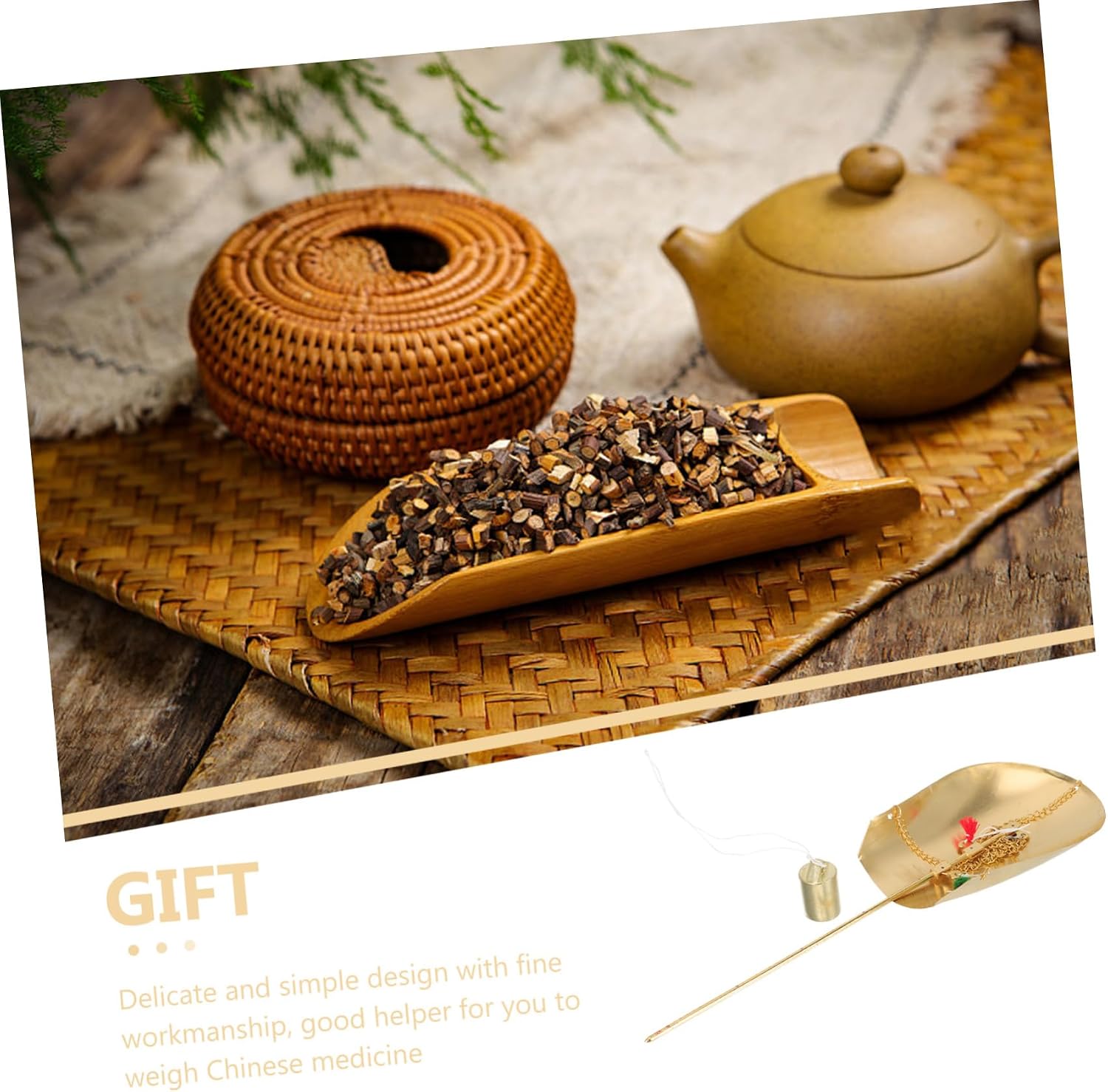 Small Copper Medicine Scale for Accurate Weighing of Dried Fruits Herbs and Tea Traditional Design for Home Use and Decoration Easy to Operate Capacity