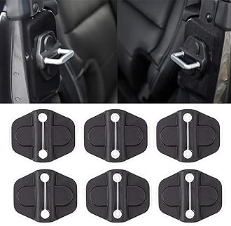 YOCTM Door Lock Decoration Cover for 2018-2026 Jeep Wrangler JL JLU 4XE Unlimited Sahara Sports Rubicon Gladiator JT Door Lock Cover Parts Accessories Black (4Door) (Pack of 6)