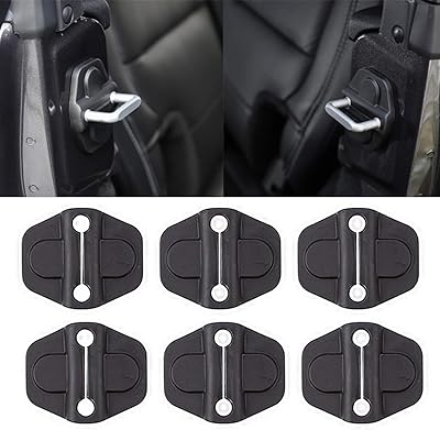 YOCTM Door Lock Decoration Cover for 2018-2026 Jeep Wrangler JL JLU 4XE Unlimited Sahara Sports Rubicon Gladiator JT Door Lock Cover Parts Accessories Black 4Door Pack of 6