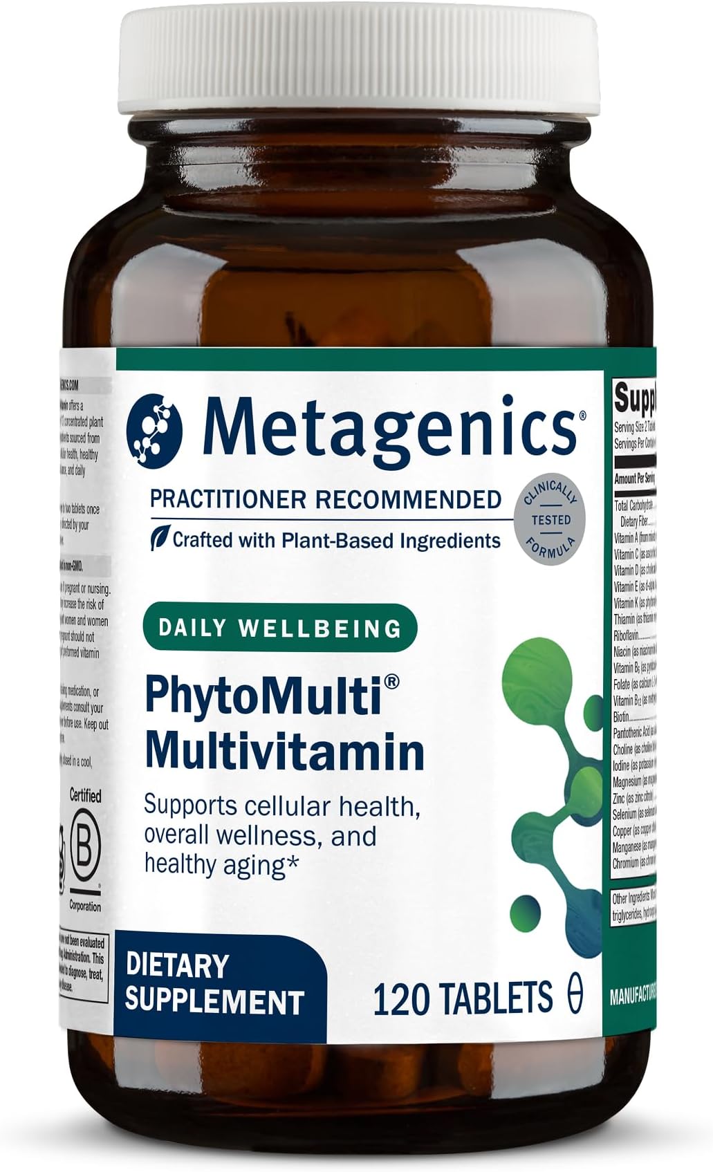 Metagenics PhytoMulti Without Iron - Daily Multivitamin for Men & Women* - with 20+ Vitamins, Minerals & Phytonutrients for Antioxidant & Immune Support* - Non‑GMO, Gluten‑Free - 120 Tablets