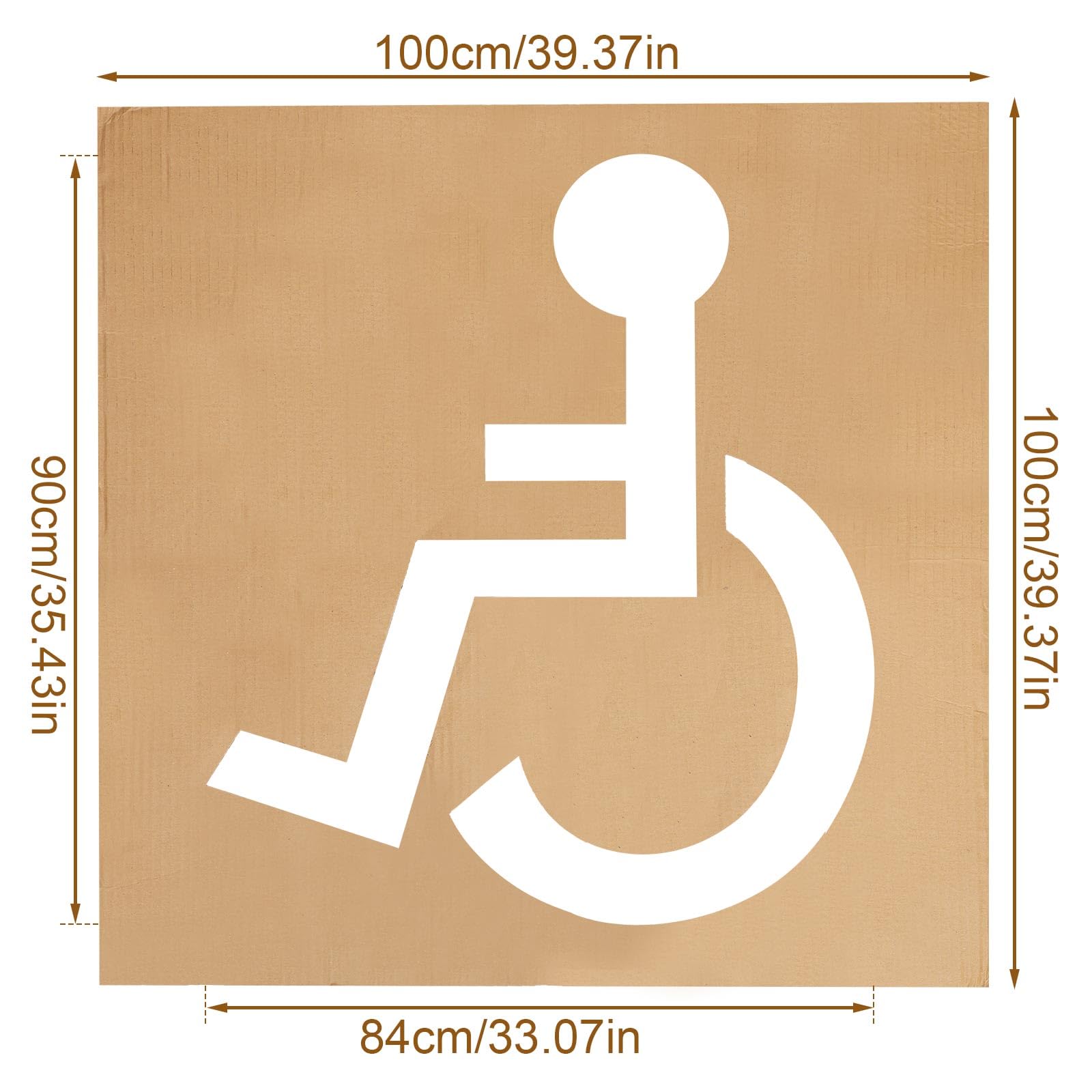 Behinderten Schablone für Parkplätze, ADA Behinderten Symbol Schablone Rollstuhlsymbol Behinderten-Vorlage Wiederverwendbare Parkplatz-Schablonen aus Karton zum Bemalen