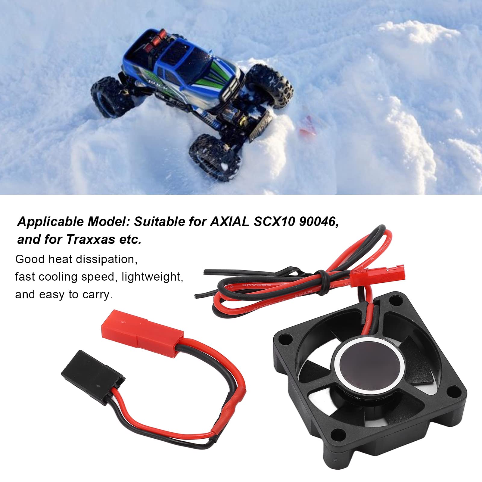 RC Motor Fan, 15000RPM RC Motor Cooling Fan Plastic Lightweight Motor Heatsink Cooling Fans for AXIAL SCX10 90046